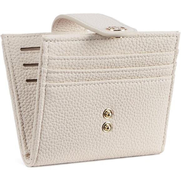 Slim Wallet with Zipper Coin Pocket Beige